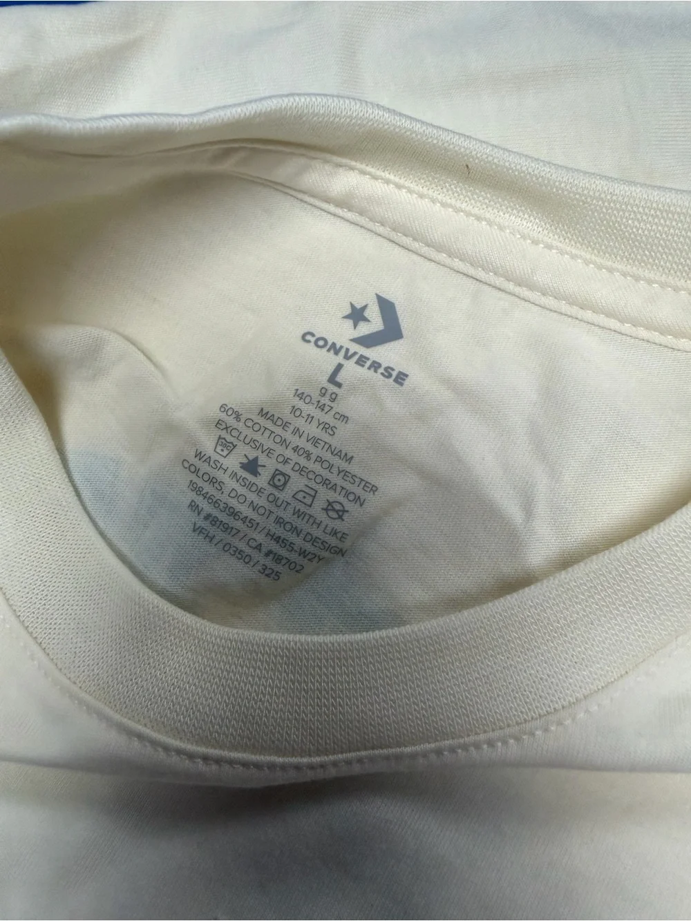 Converse Kids' Cream Graphic Tee - 1908 Logo Size Large